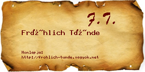 Fröhlich Tünde névjegykártya